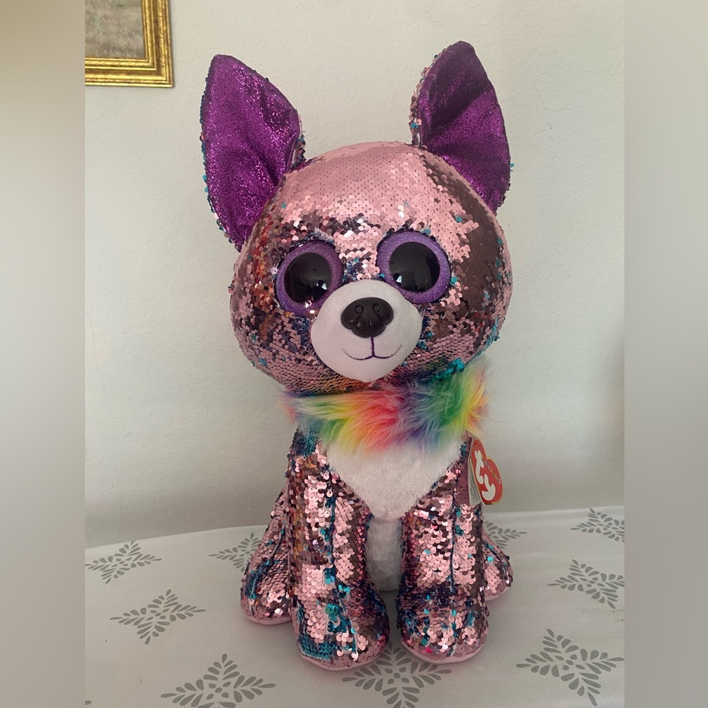 TY Flippables Sequin Plush - YAPPY the Chihuahua Dog - LARGE 17” 
ar